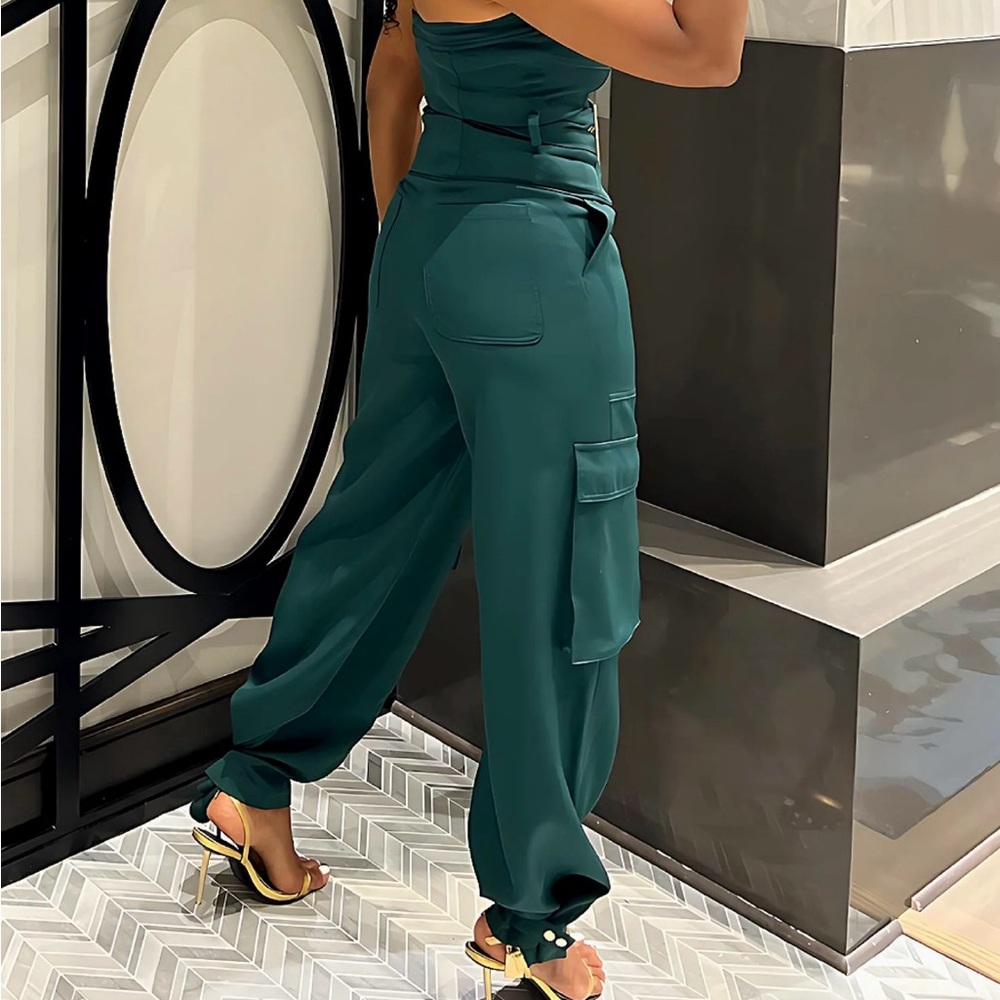 Stylish Green Pant Set - Picture 2 of 4